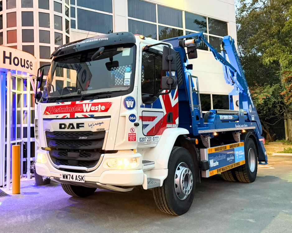 Westminster Waste vehicle fitted with Fleet Focus AI-powered fleet safety technology.